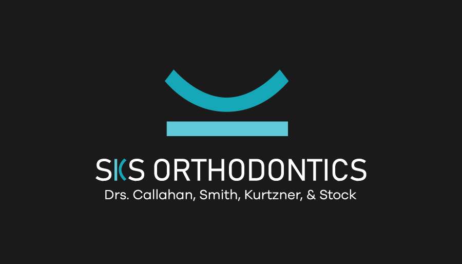 Rebrand of SKS Orthodontics logo with black background